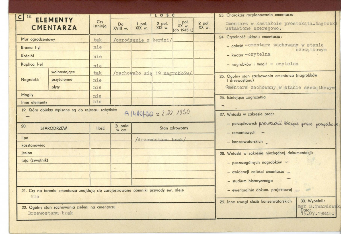 KC - Karta cmentarza, skan nr 2