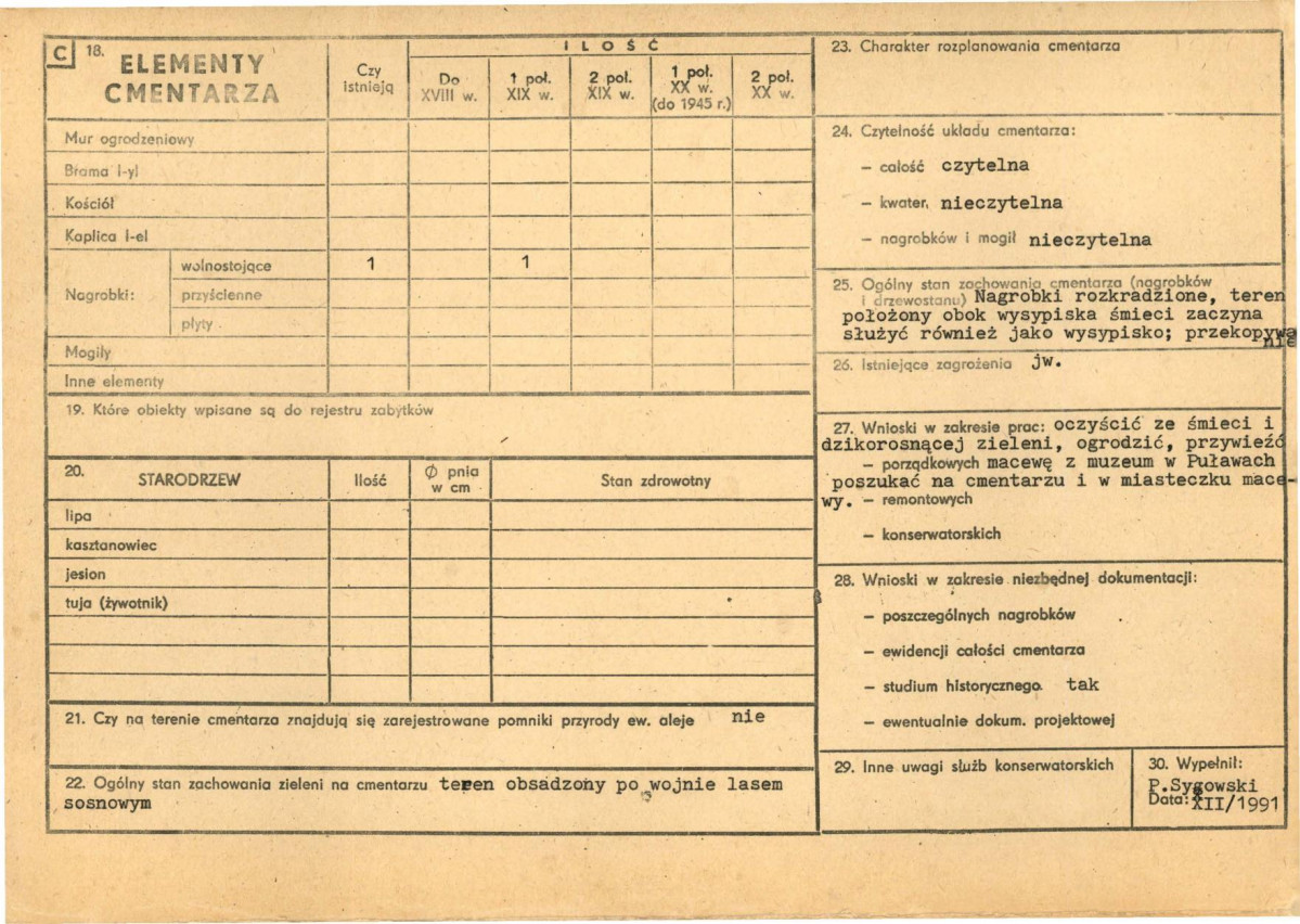 KC - Karta cmentarza, skan nr 2