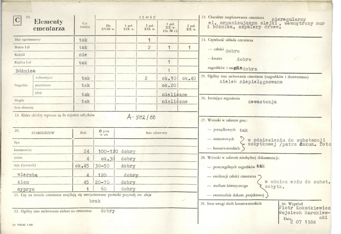 Karta cmentarza, skan nr 2