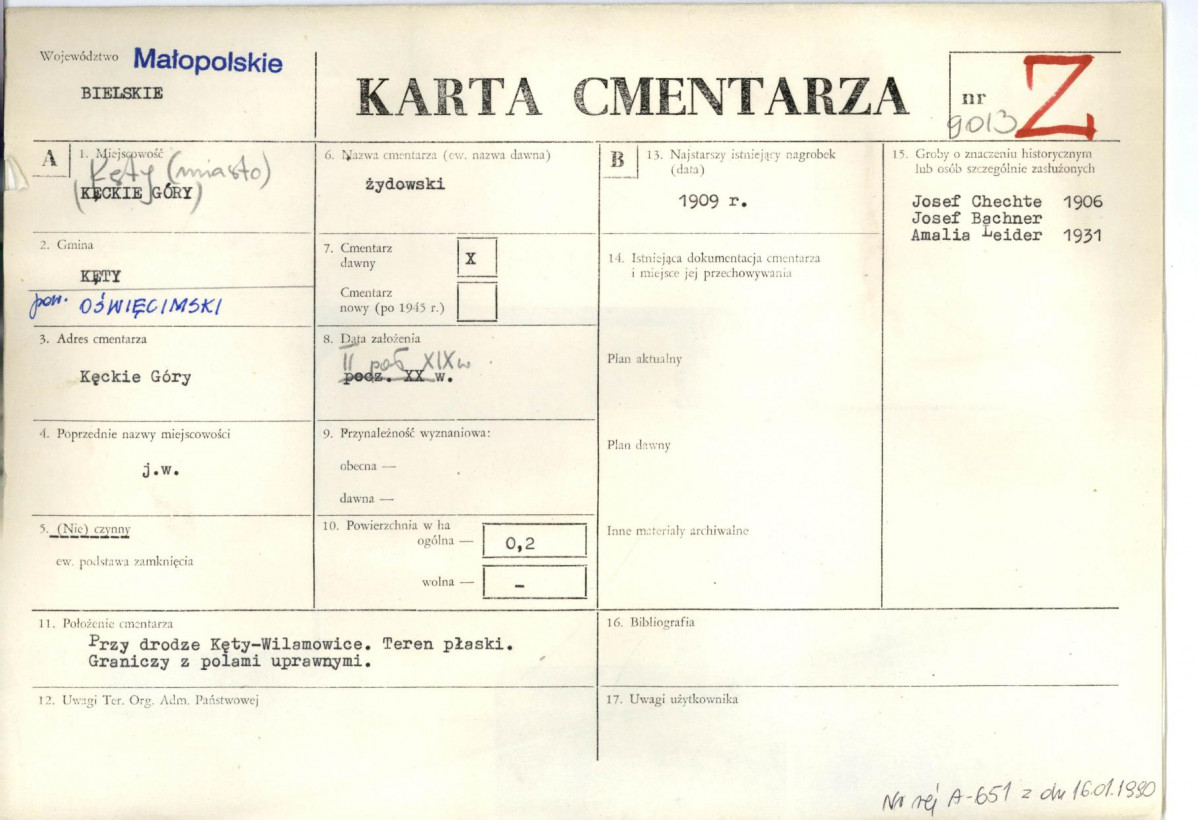 Karta cmentarza, skan nr 1