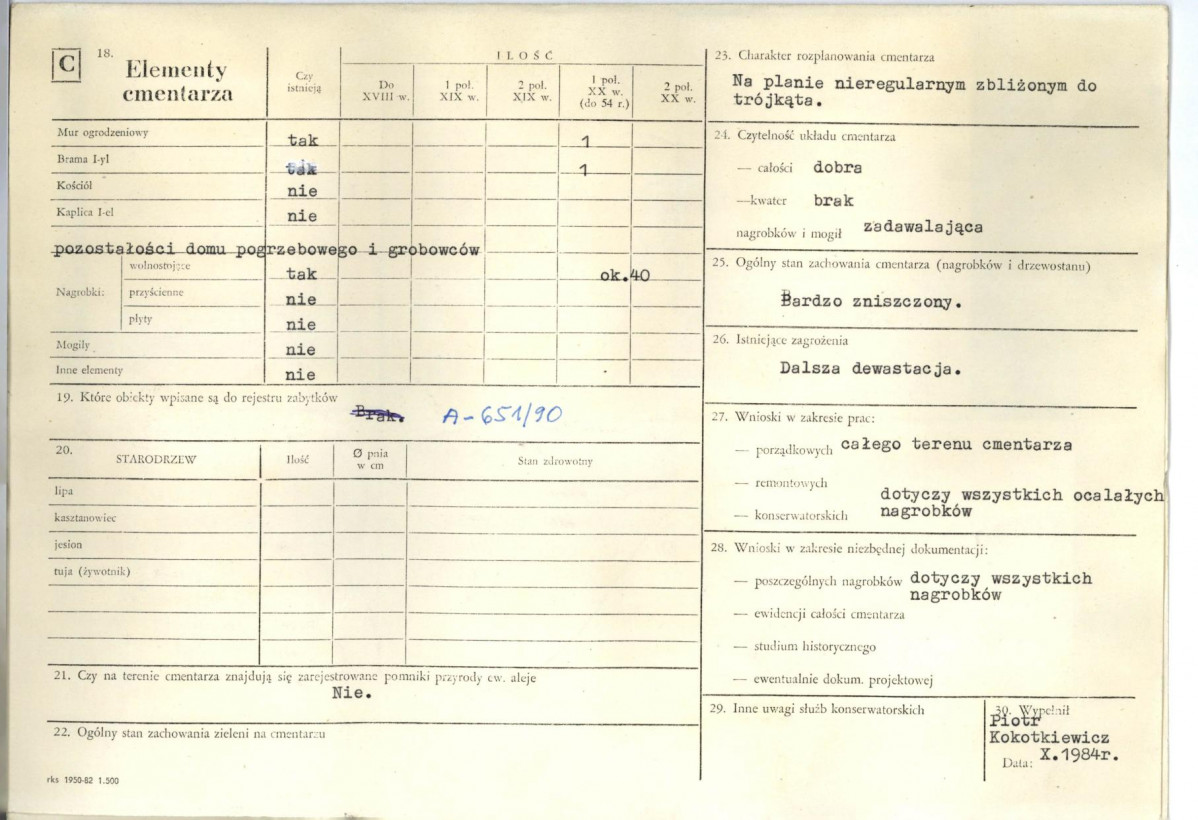 Karta cmentarza, skan nr 2