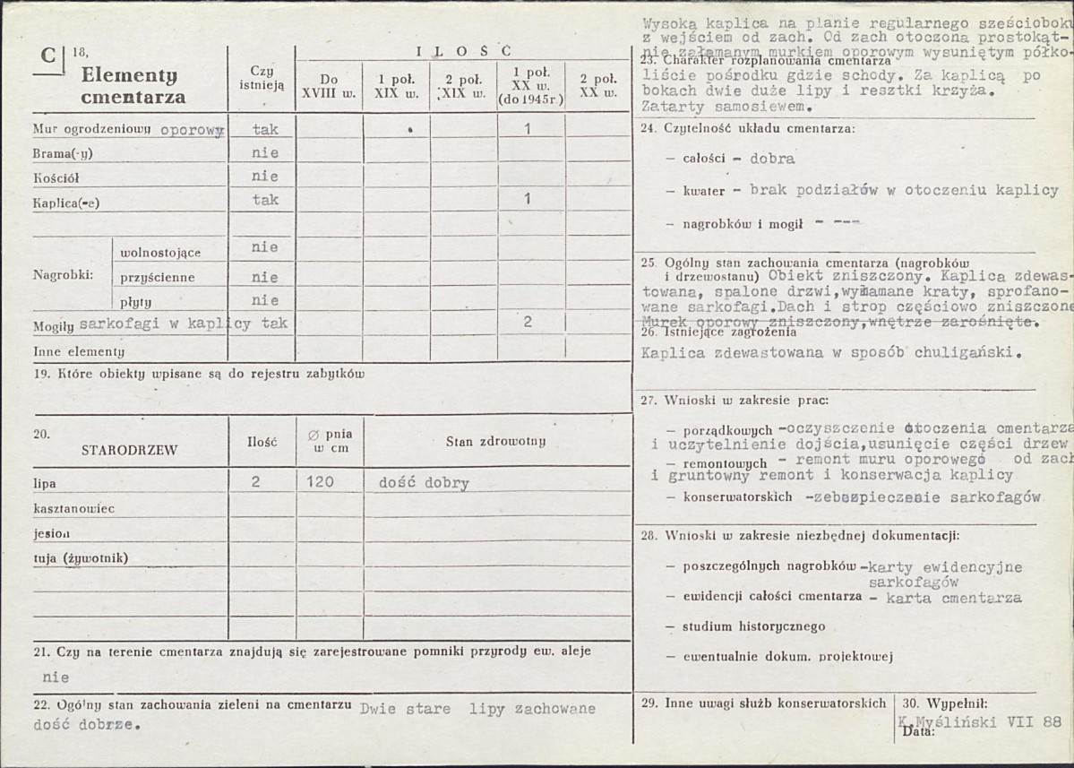 Karta cmentarza, skan nr 2