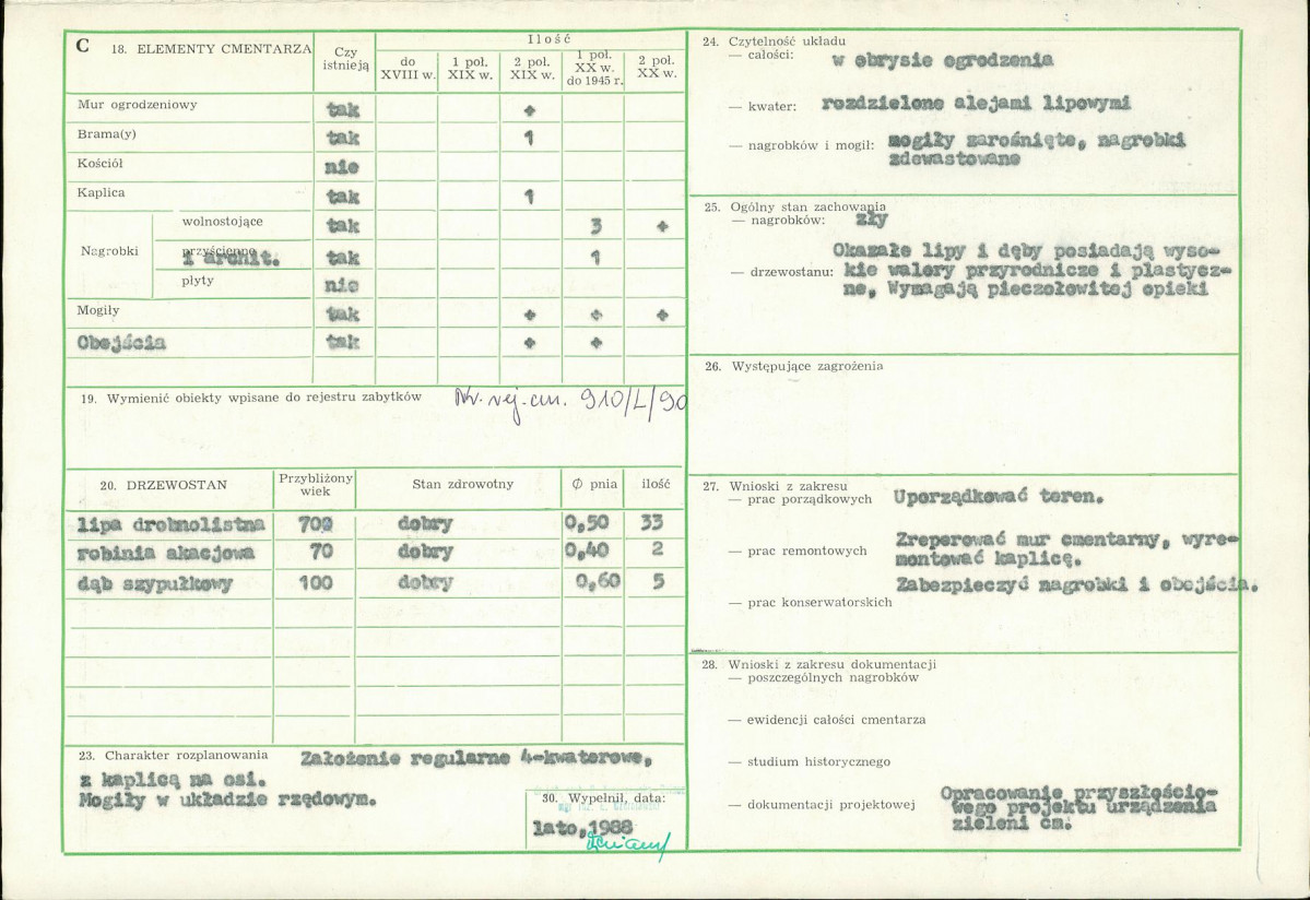 Karta cmentarza, skan nr 2