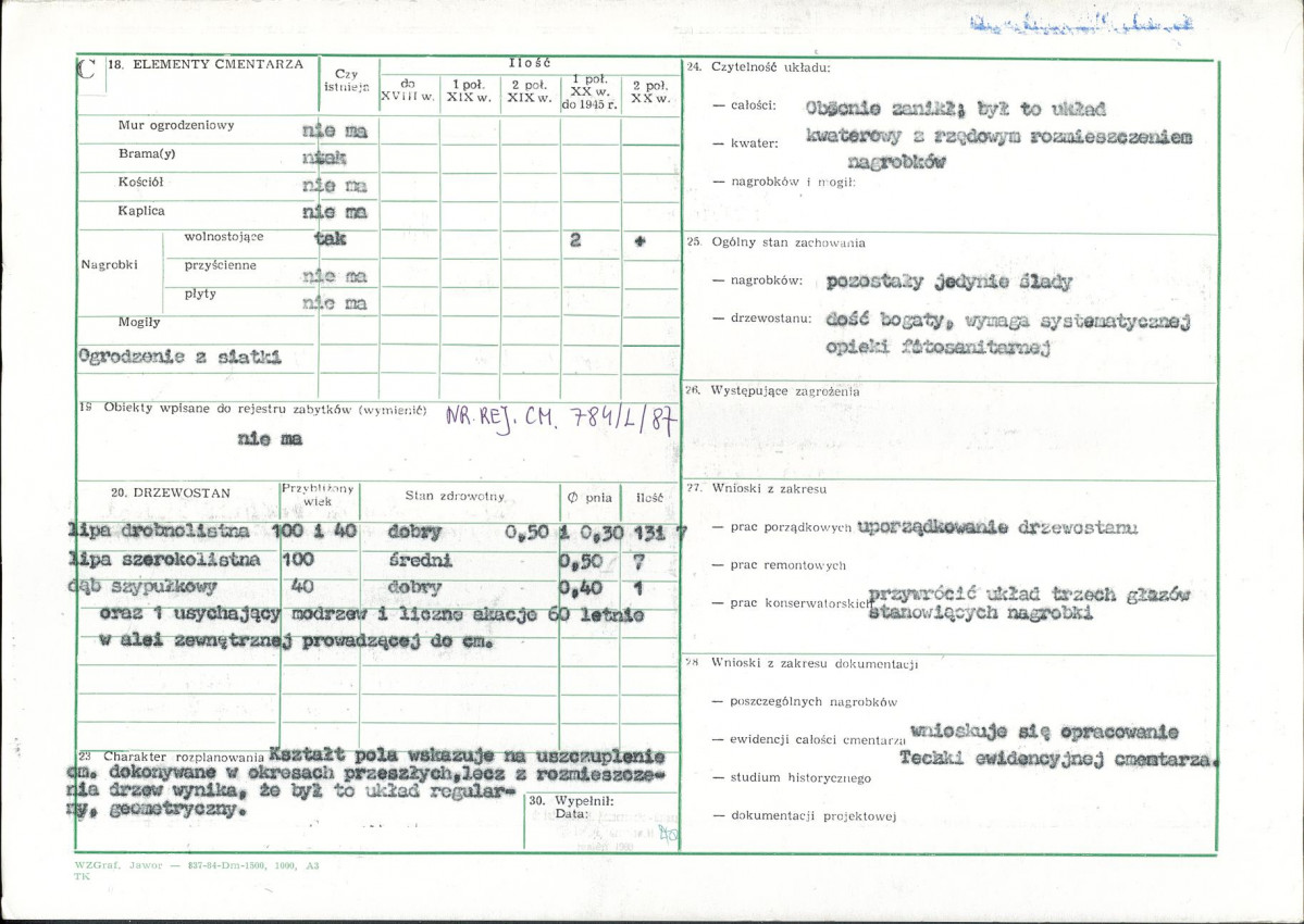 Karta cmentarza, skan nr 2