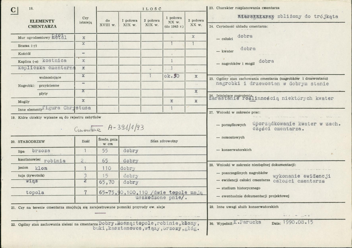 KC - Karta cmentarza, skan nr 2