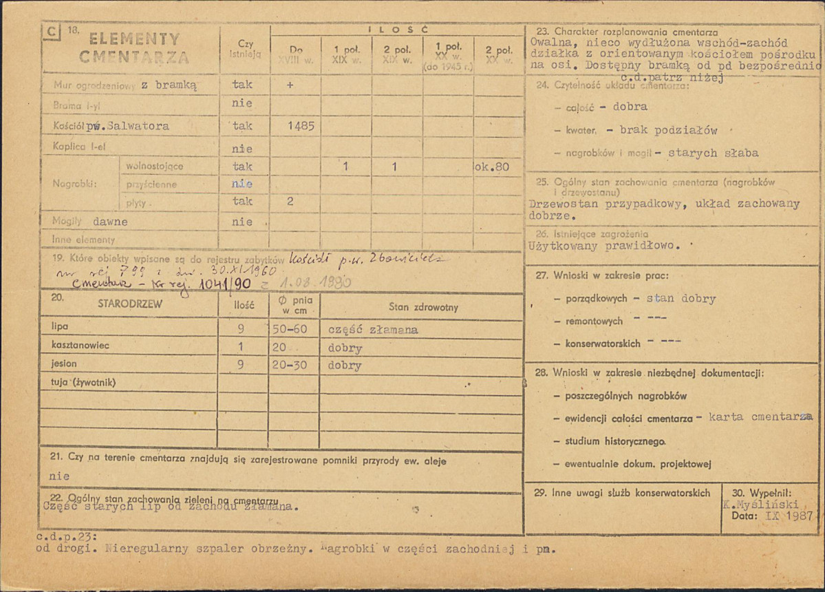 KC - Karta cmentarza, skan nr 2