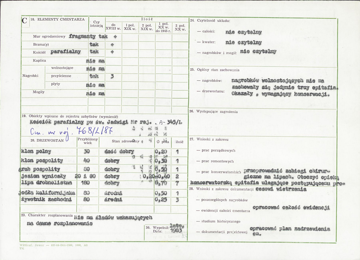 Karta cmentarza, skan nr 2