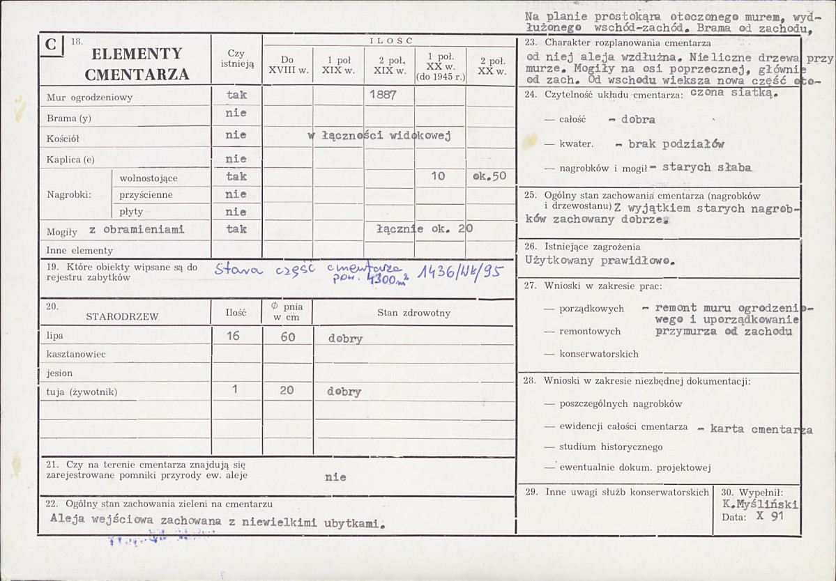 Karta cmentarza, skan nr 2