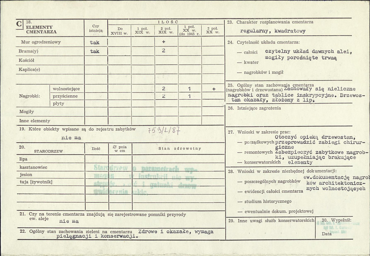 Karta cmentarza, skan nr 2