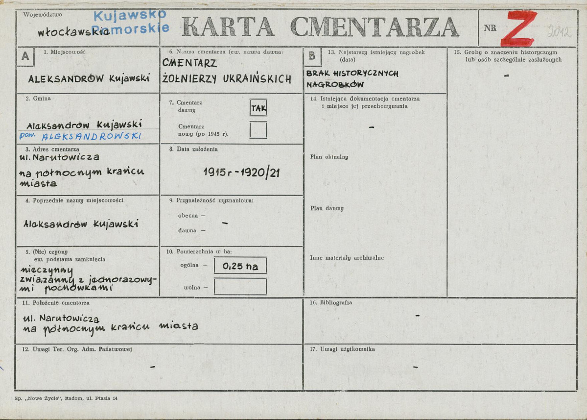 Karta cmentarza, skan nr 1