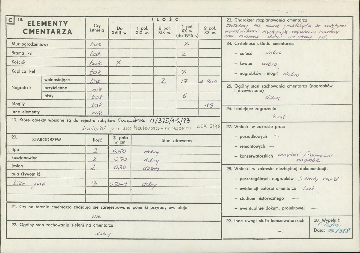KC - Karta cmentarza, skan nr 2