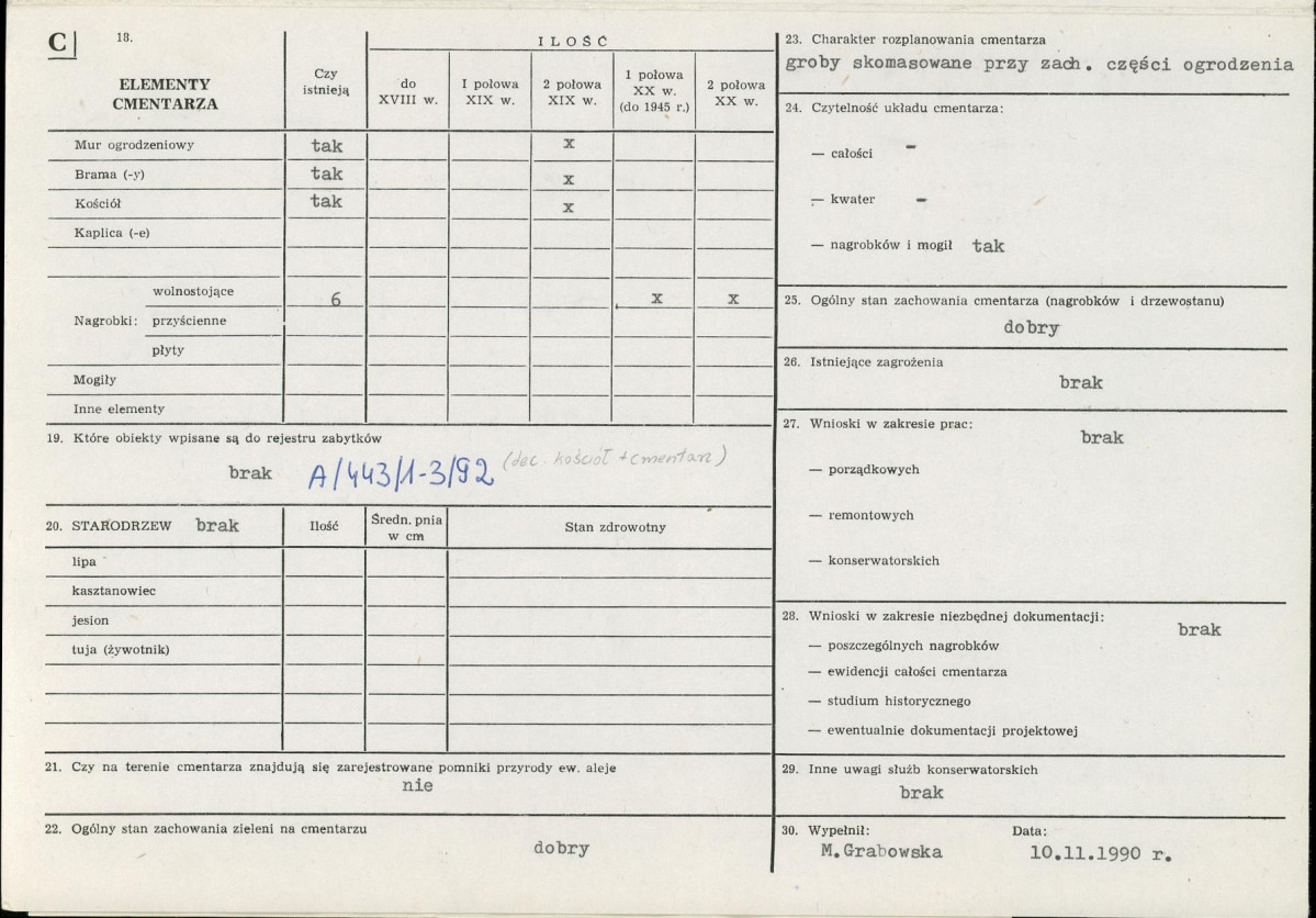 KC - Karta cmentarza, skan nr 2