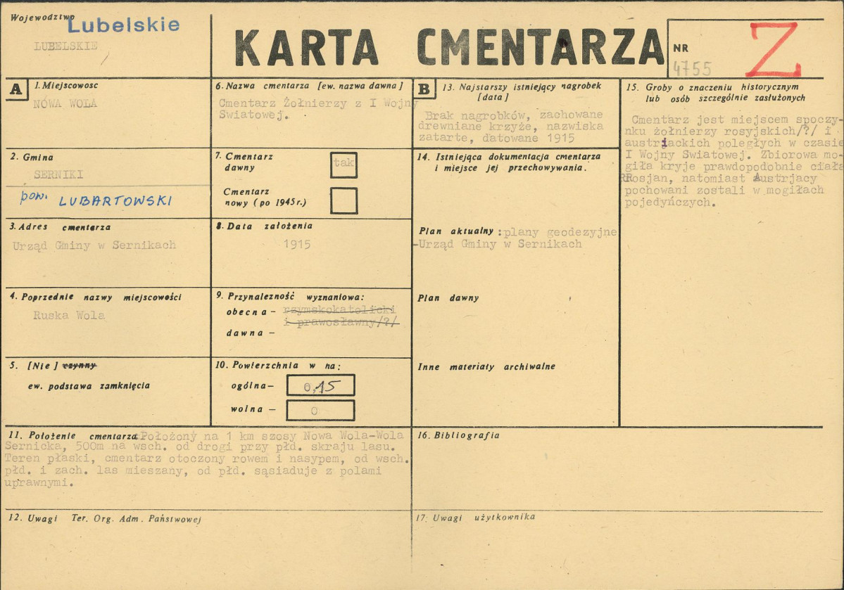 Karta cmentarza, skan nr 1