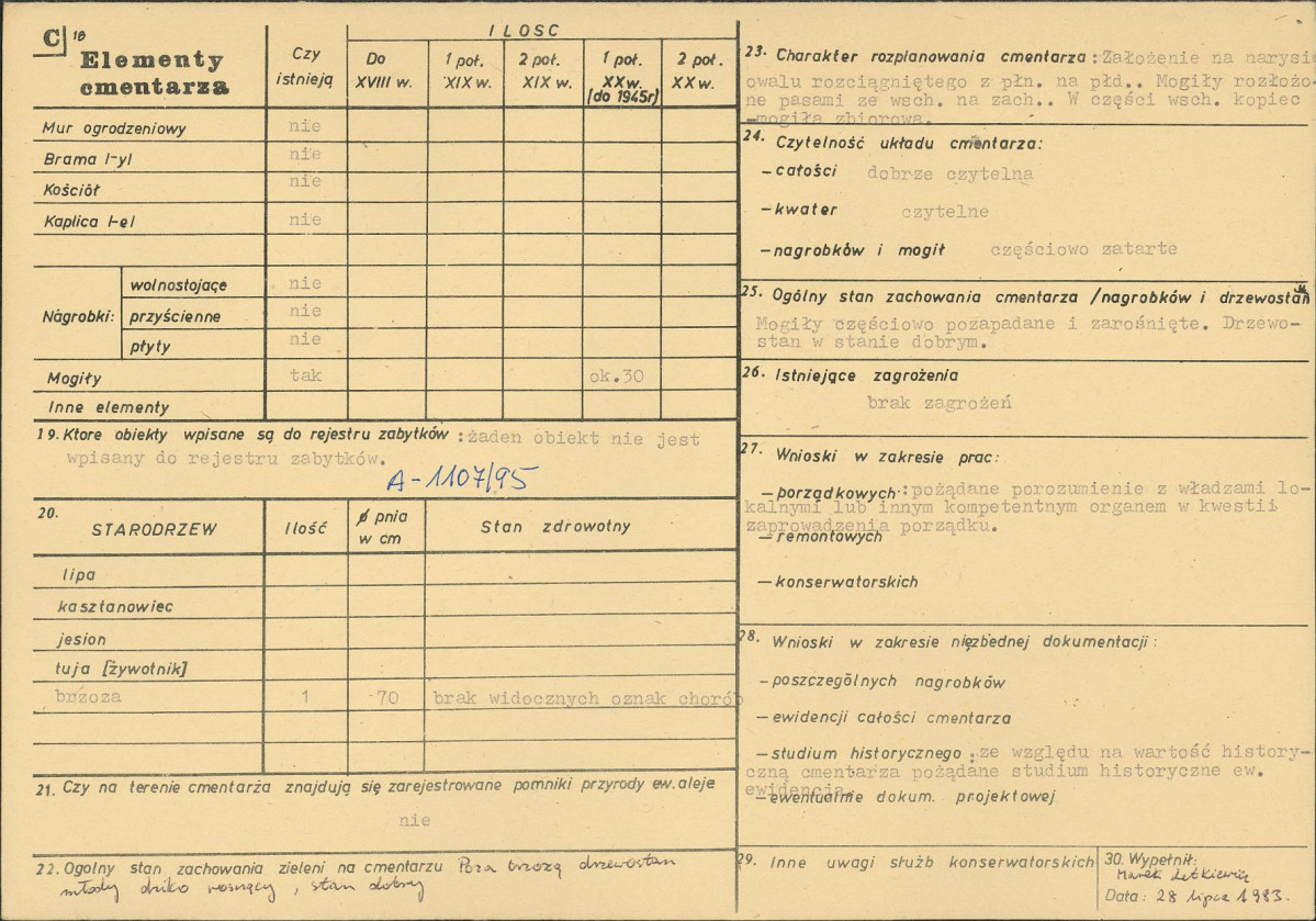 Karta cmentarza, skan nr 2