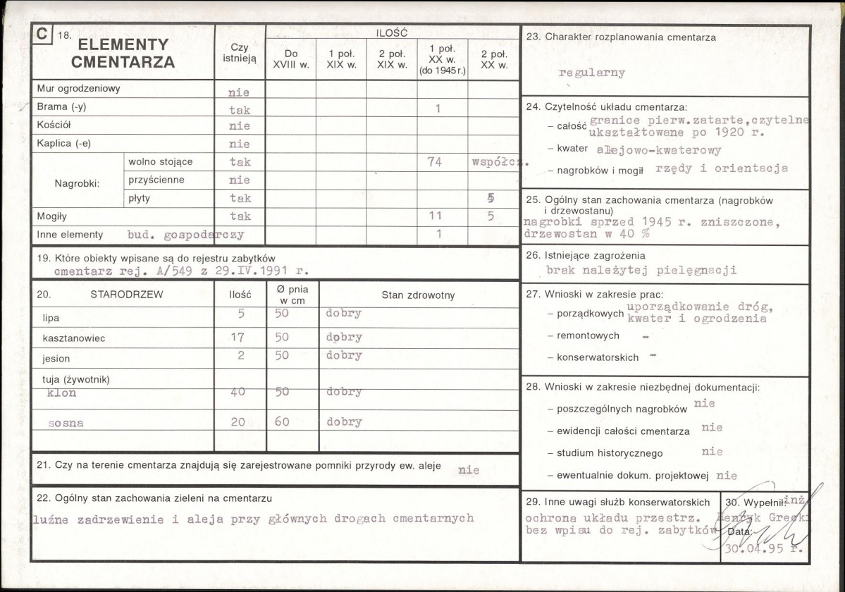 Karta cmentarza, skan nr 2