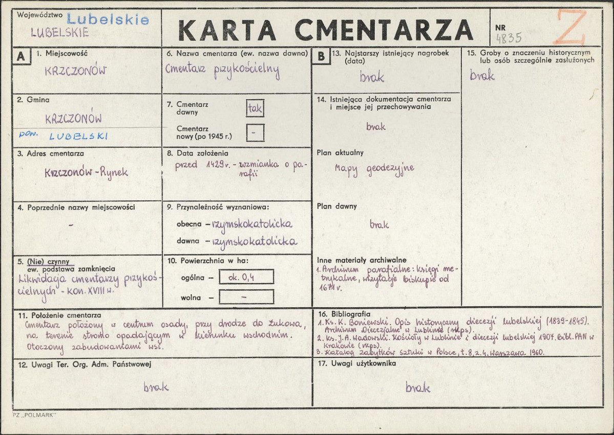 Karta cmentarza, skan nr 1