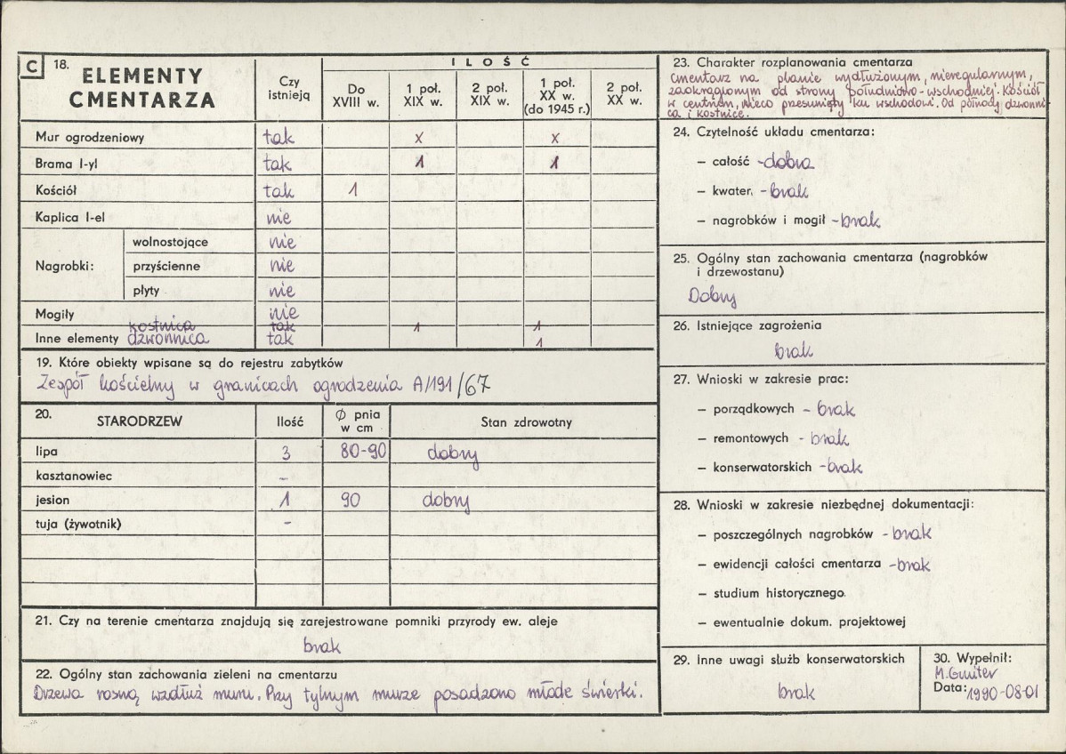 Karta cmentarza, skan nr 2