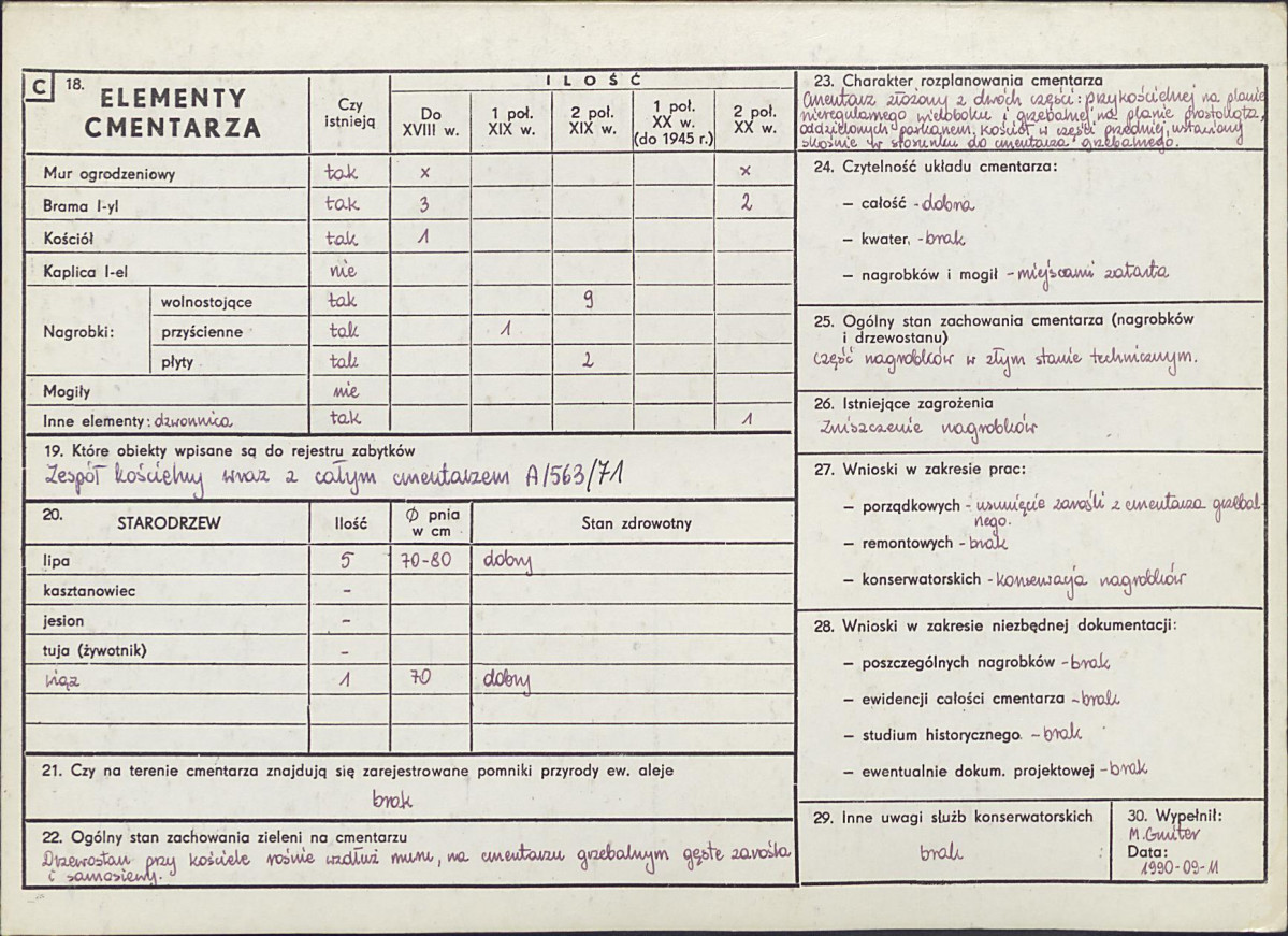 Karta cmentarza, skan nr 2