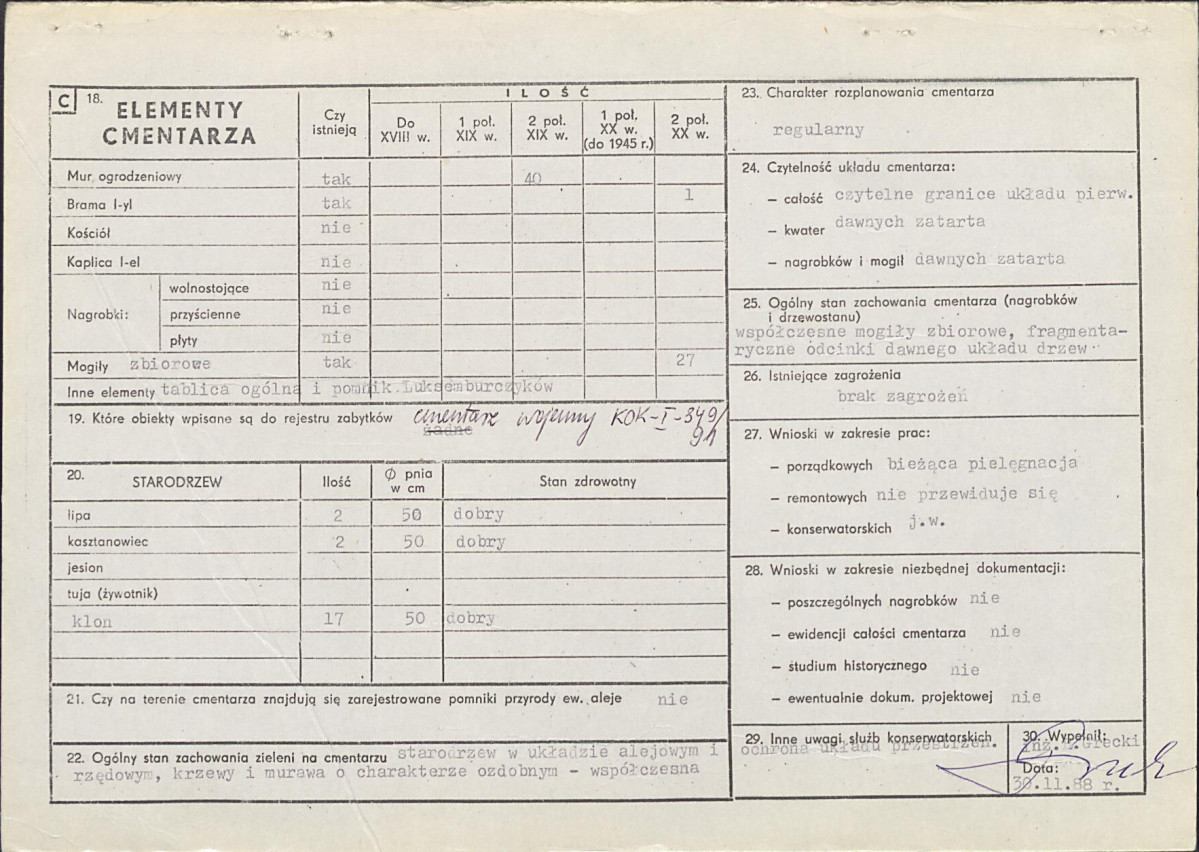 KC - Karta cmentarza, skan nr 2