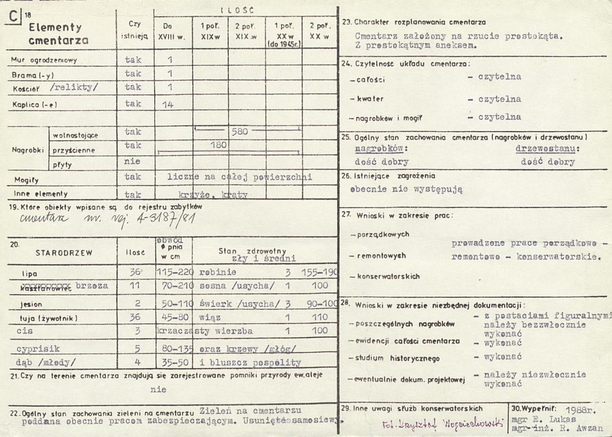 Karta cmentarza, skan nr 2