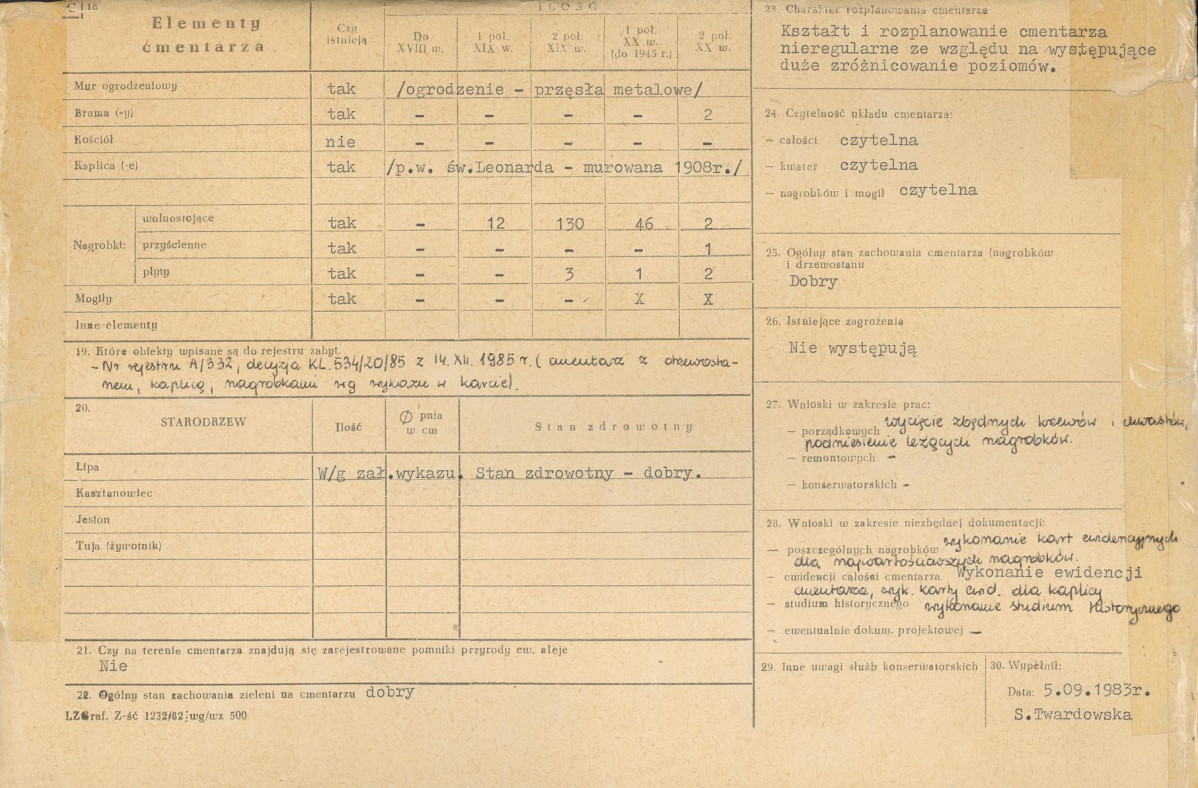 KC - Karta cmentarza, skan nr 2