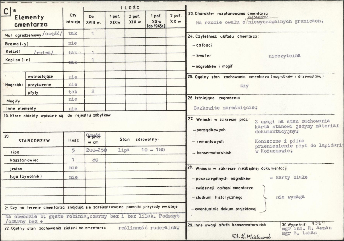 Karta cmentarza, skan nr 2