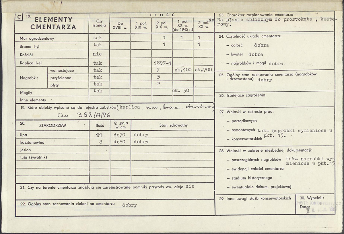 KC - Karta cmentarza, skan nr 2