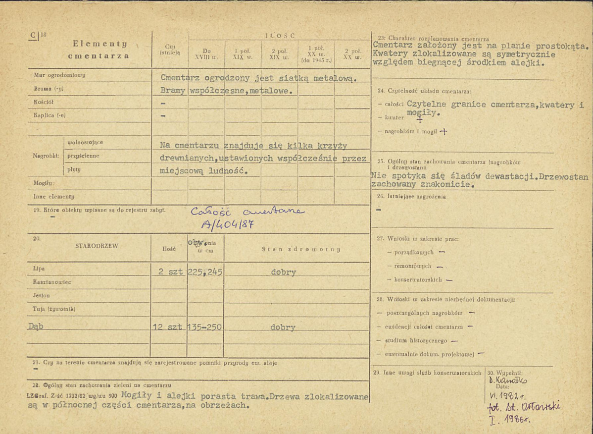KC - Karta cmentarza, skan nr 2