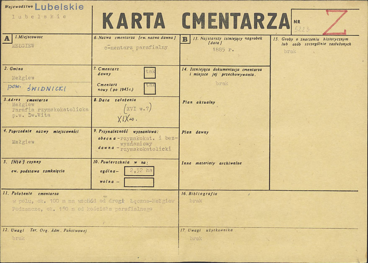 KC - Karta cmentarza, skan nr 1