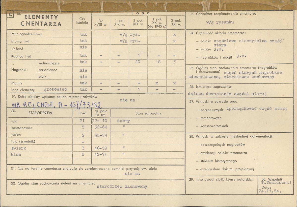 Karta cmentarza, skan nr 2