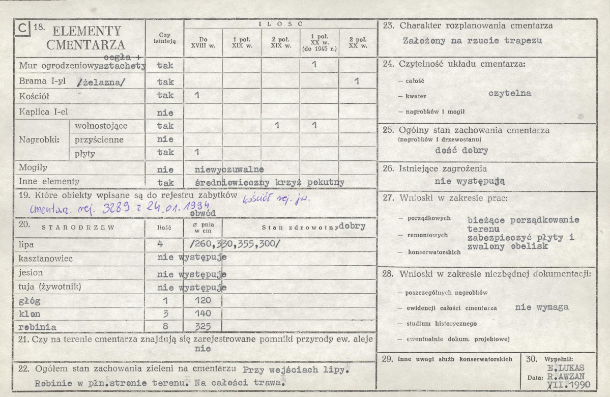 Karta cmentarza, skan nr 2