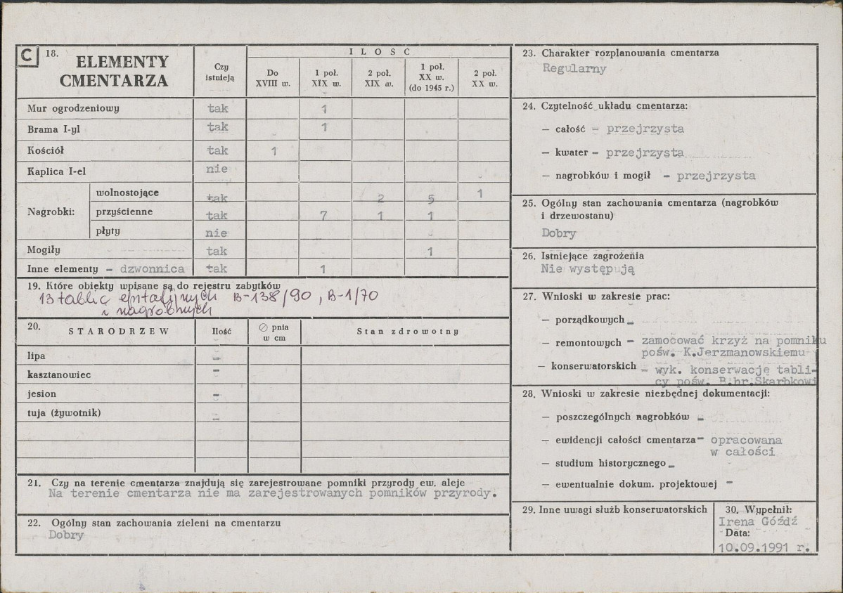 Karta cmentarza, skan nr 2