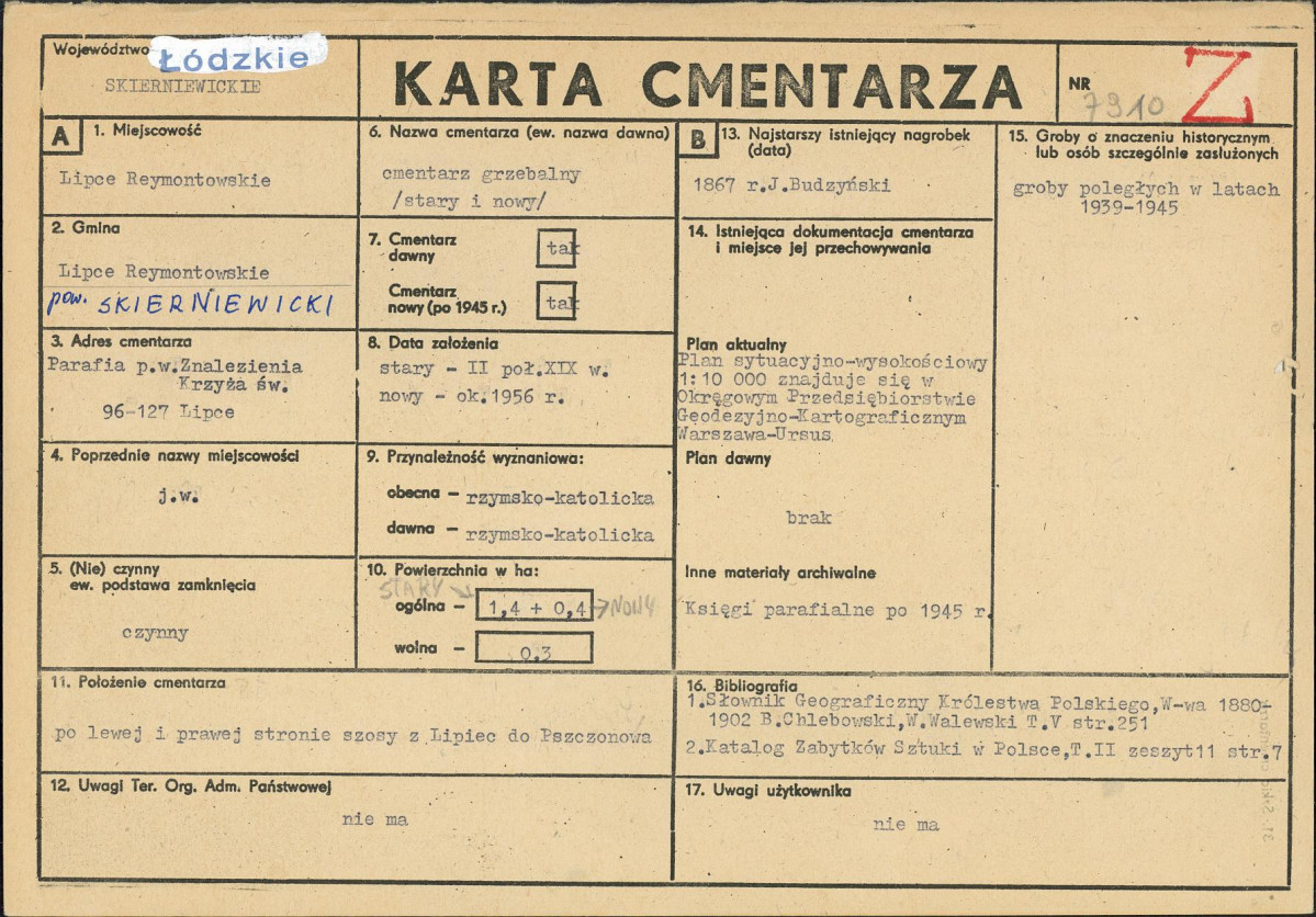Karta cmentarza, skan nr 1