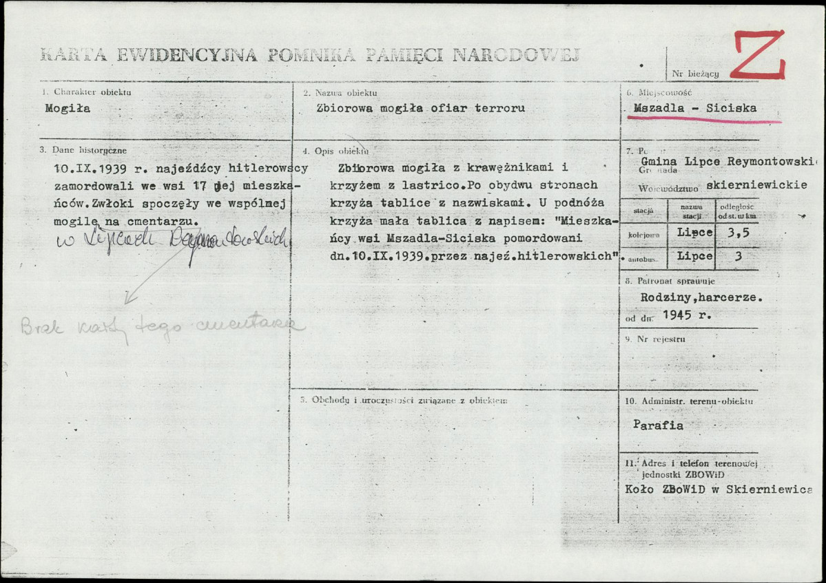 Karta cmentarza, skan nr 16