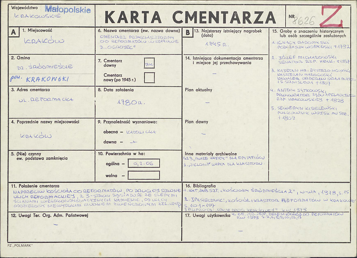 Karta cmentarza, skan nr 1