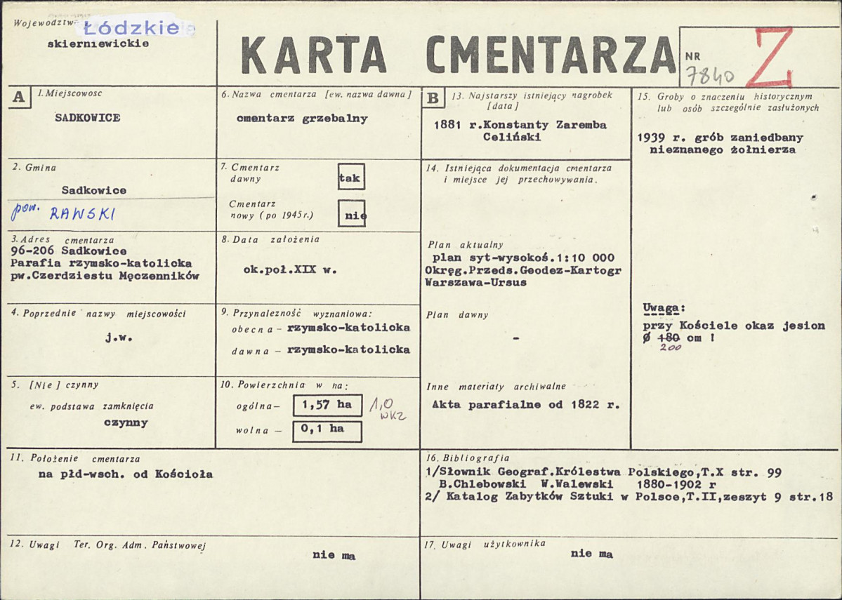 Karta cmentarza, skan nr 1