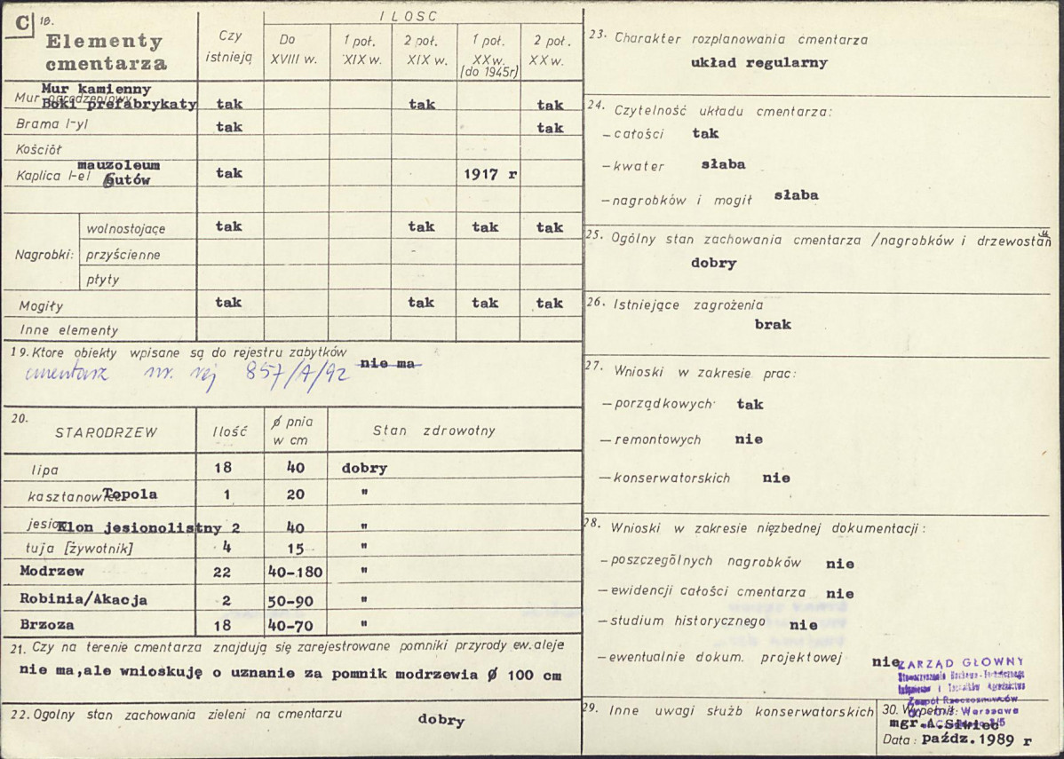 Karta cmentarza, skan nr 2