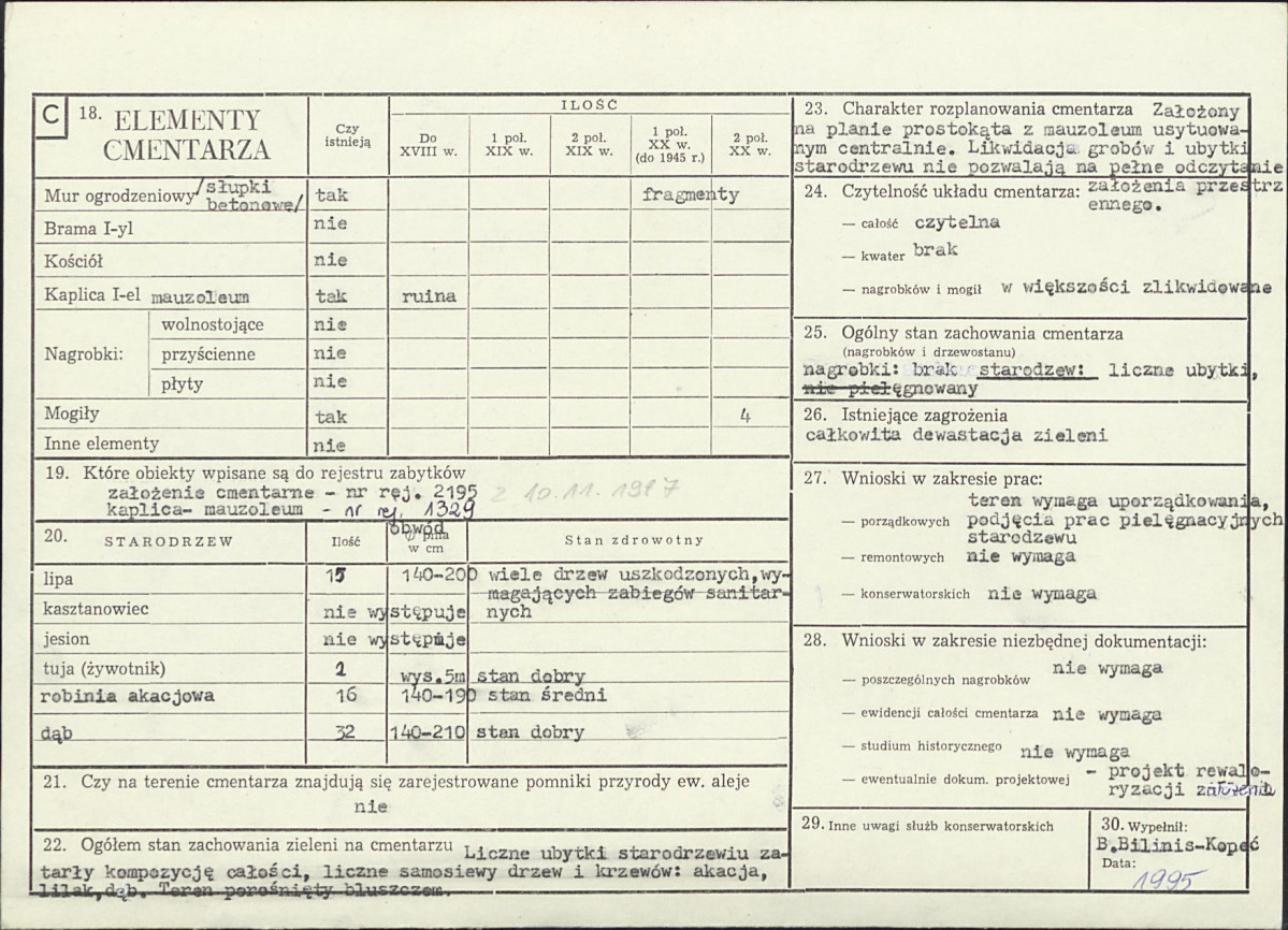 Karta cmentarza, skan nr 2