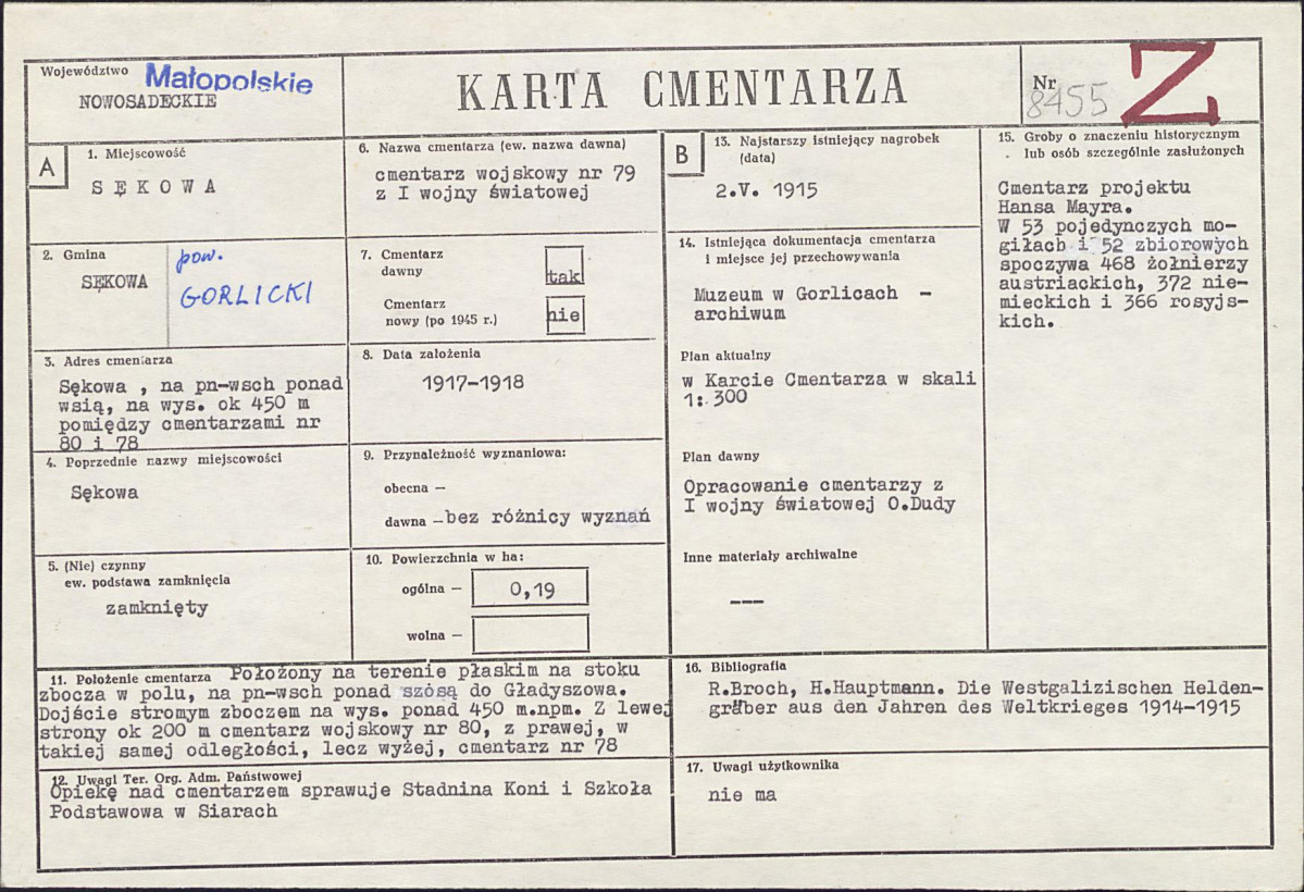 Karta cmentarza, skan nr 1