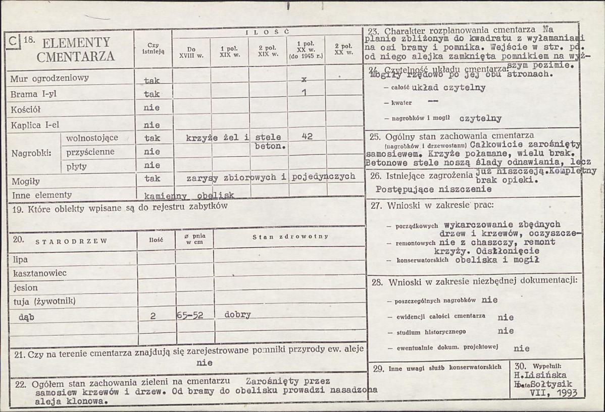Karta cmentarza, skan nr 2
