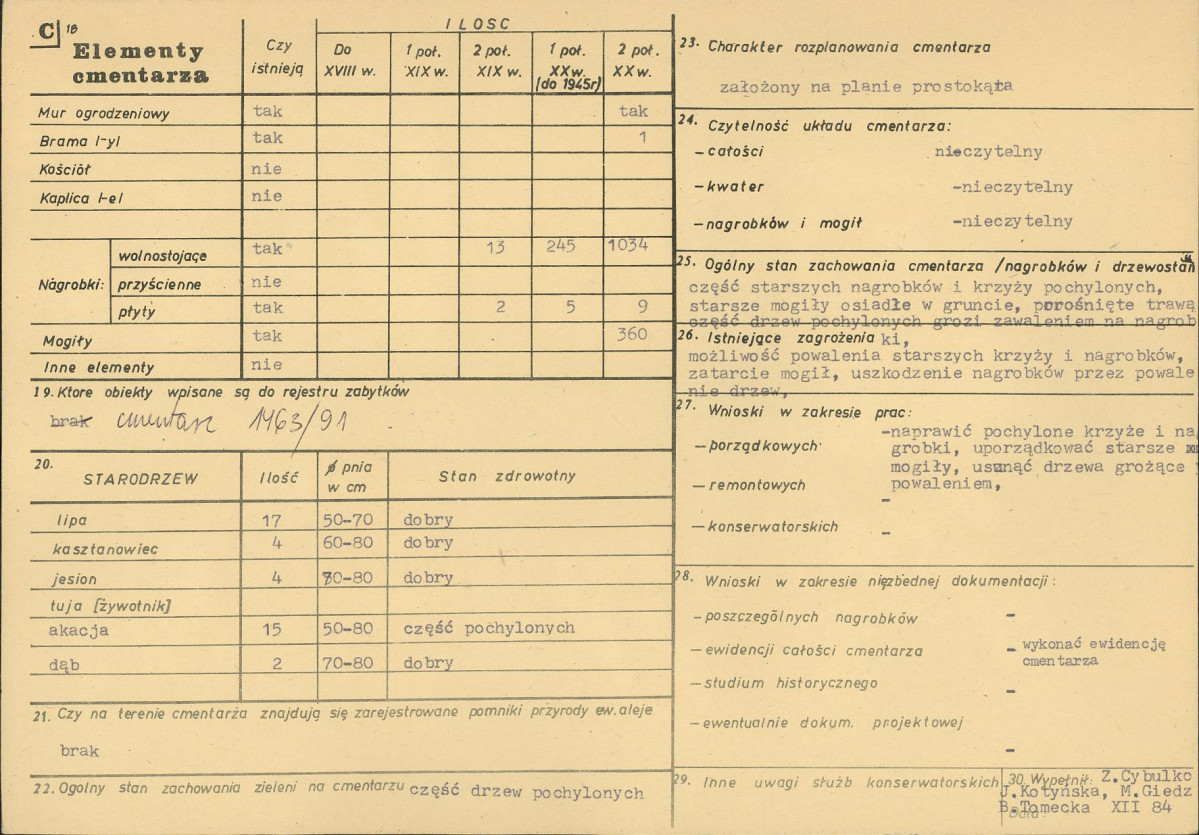 Karta cmentarza, skan nr 2