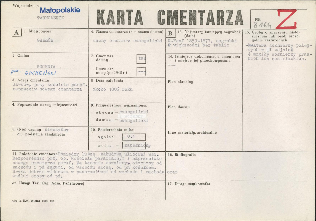 Karta cmentarza, skan nr 1