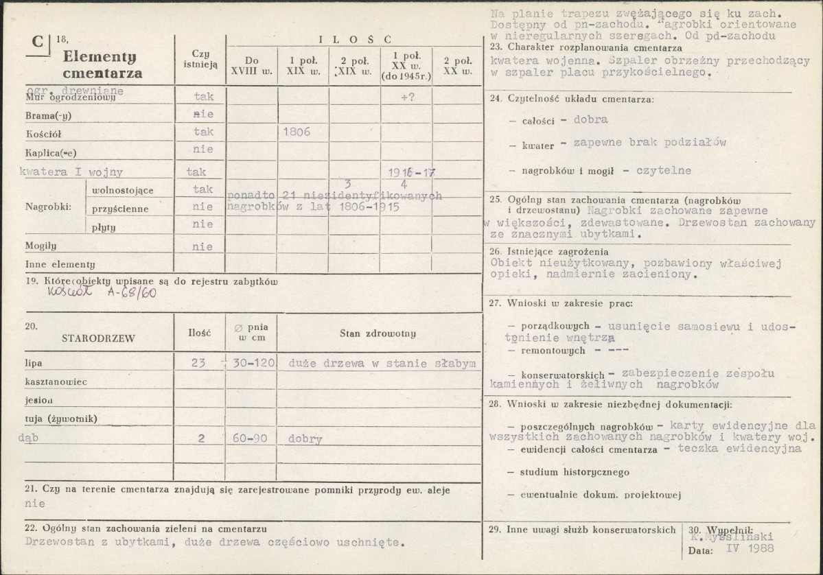 Karta cmentarza, skan nr 2