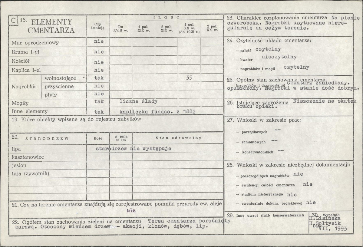 Karta cmentarza, skan nr 2
