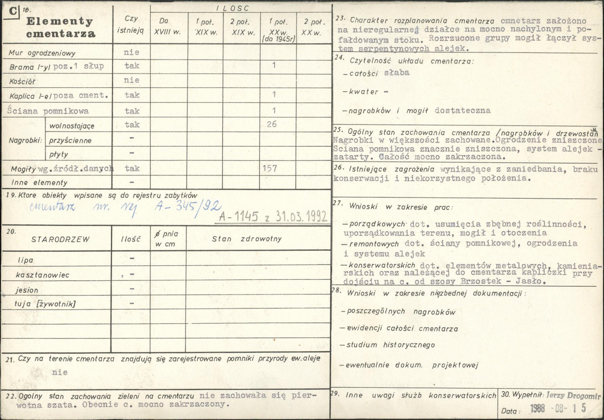 Karta cmentarza, skan nr 2
