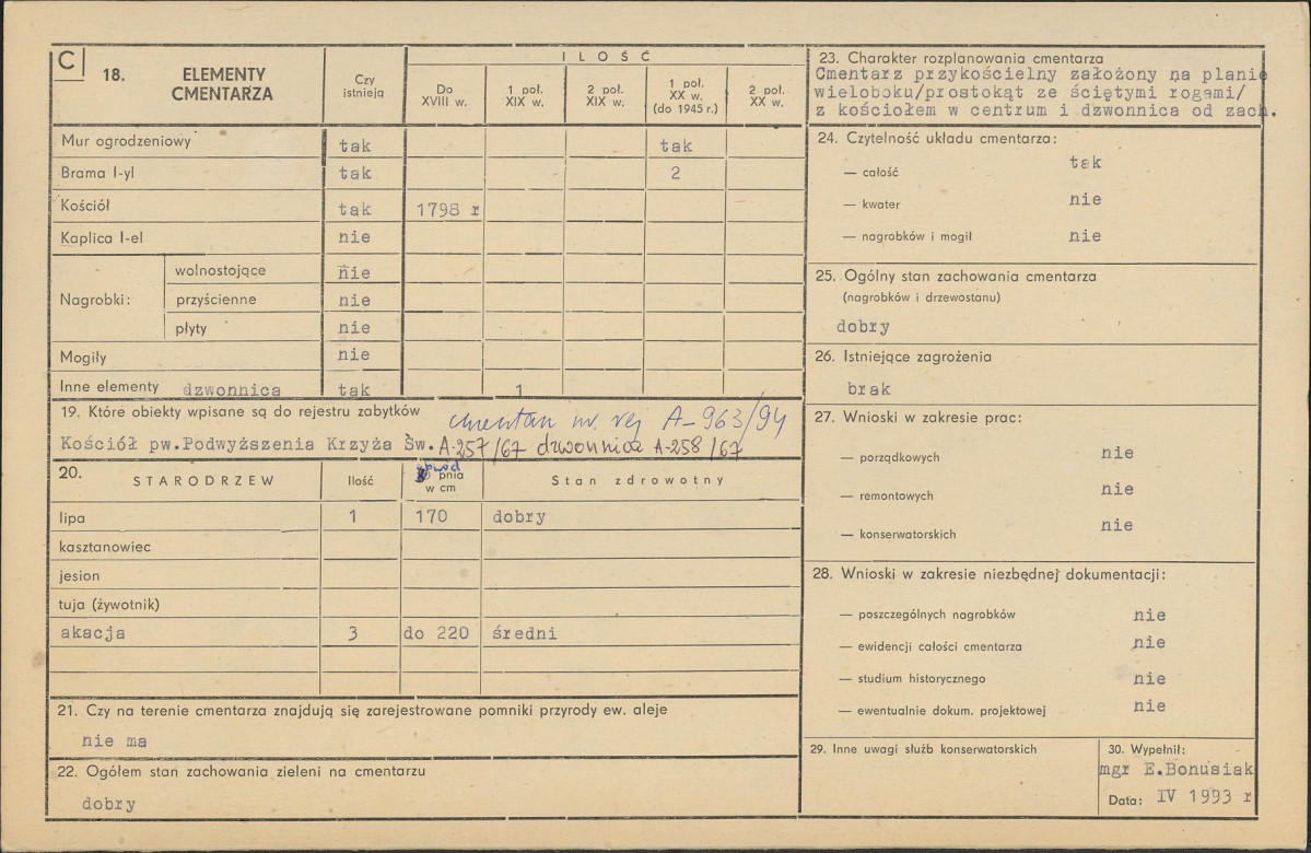 Karta cmentarza, skan nr 2