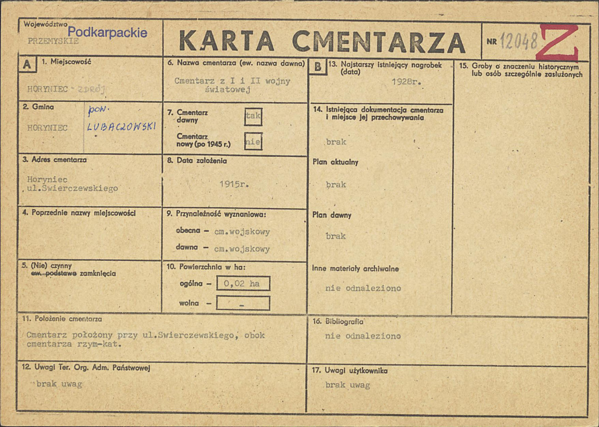 Karta cmentarza, skan nr 1