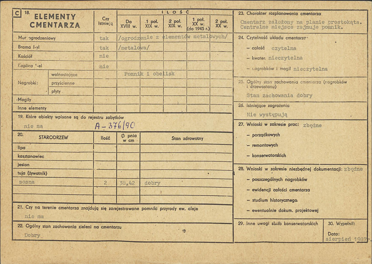 Karta cmentarza, skan nr 2