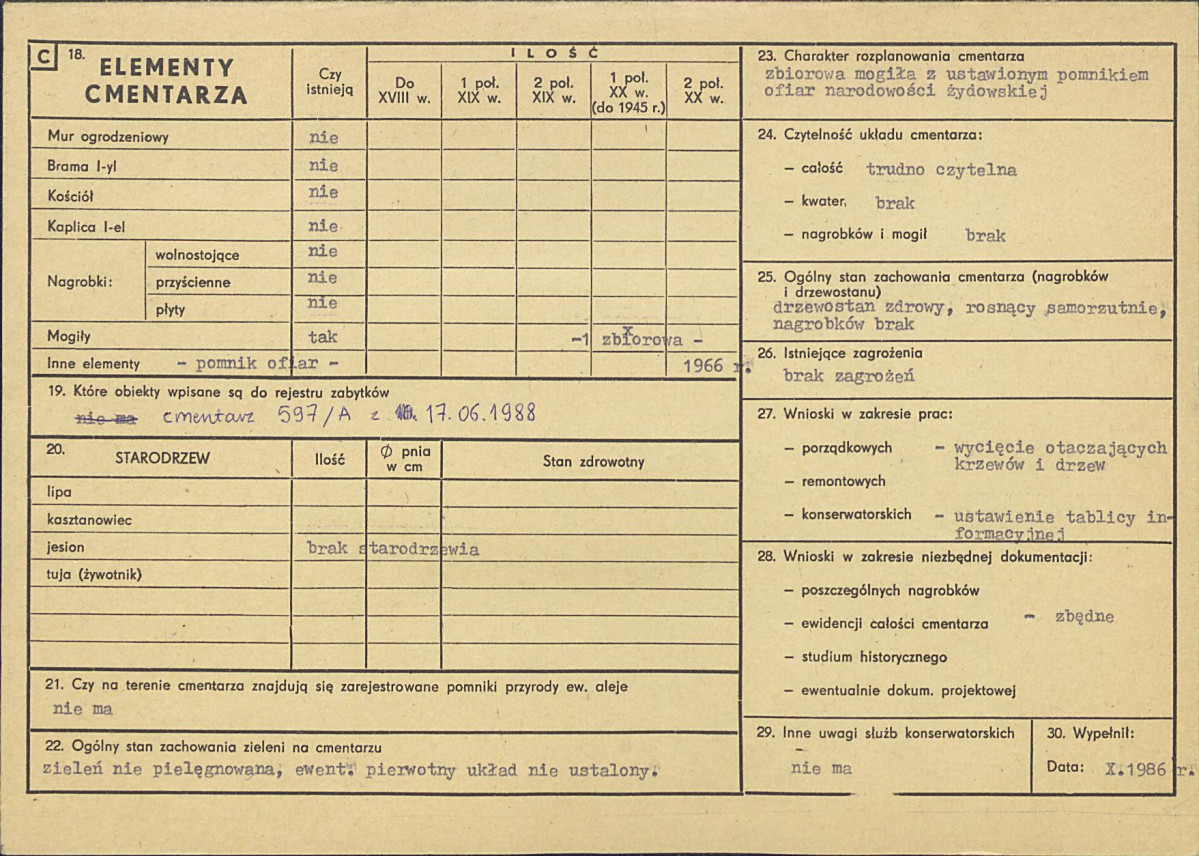 Karta cmentarza, skan nr 2
