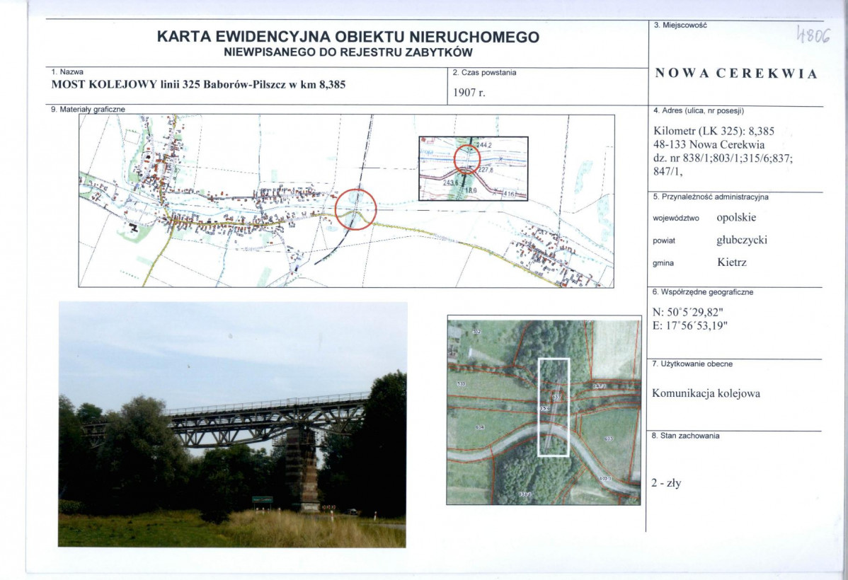 Karta obiektu niewpisanego do rejestru, skan nr 1